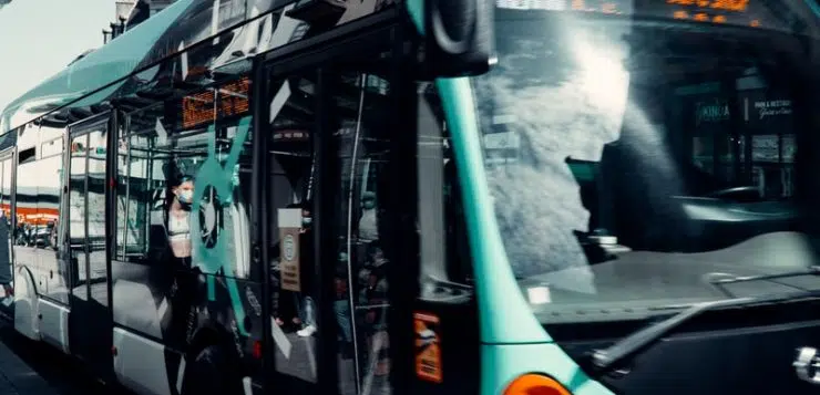 white and green bus on road during daytime