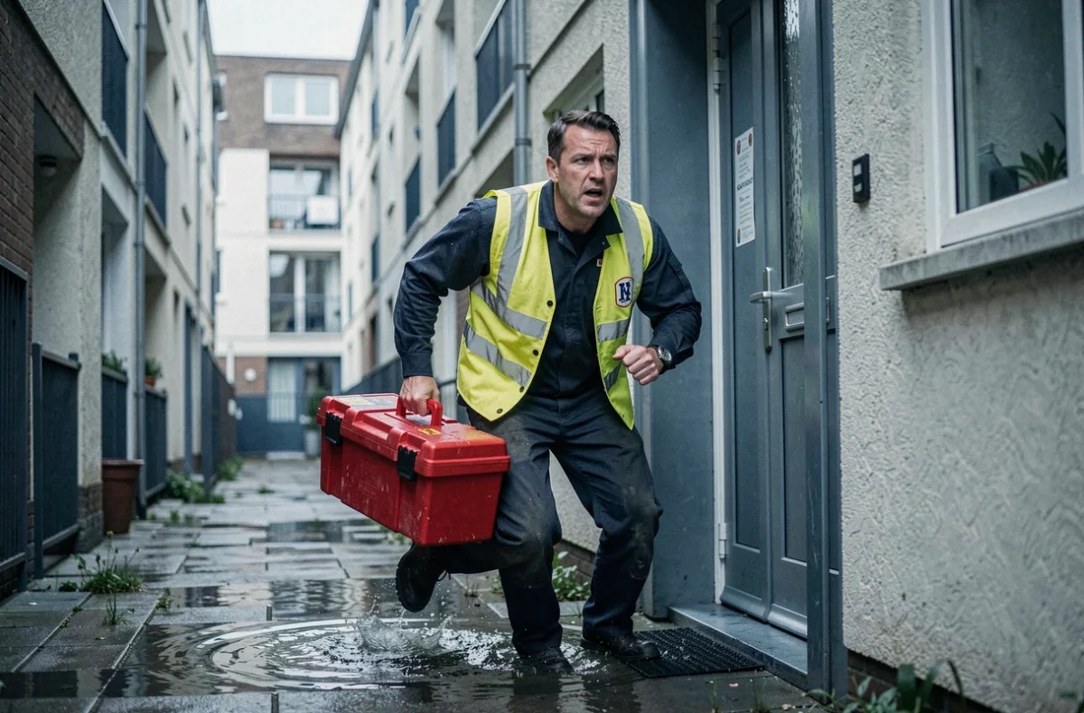 Plombier de Depanneo Nord intervenant en urgence dans un appartement inondé de la métropole lilloise