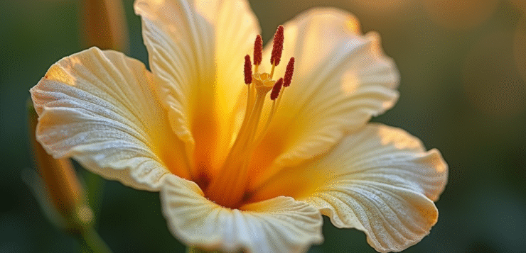 Pétale de fleur avec mildiou visible en macro naturelle