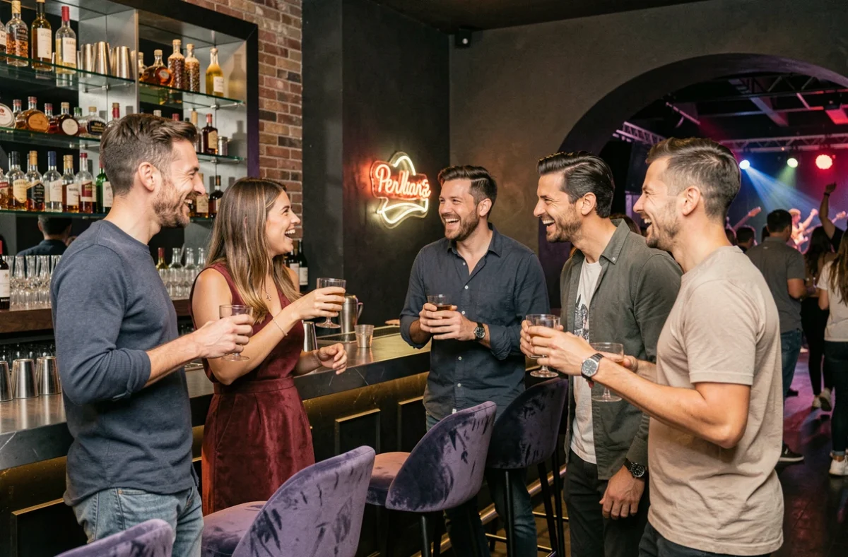Groupe d'amis profitant d'une soirée généraliste dans une discothèque branchée de Perpignan