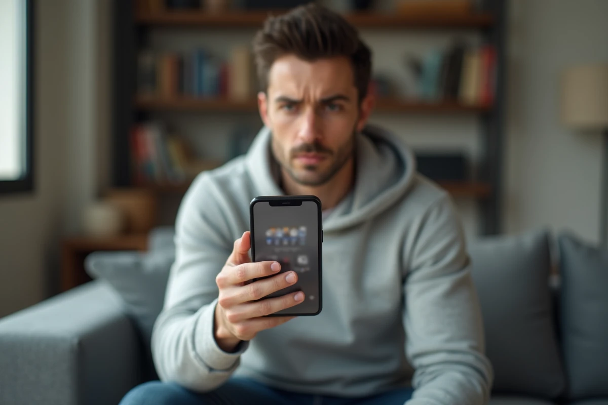 Personne scrutant son téléphone avec scepticisme face aux rumeurs sur la vie privée de Jules Torres sur les réseaux sociaux